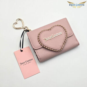 Juicy Couture Love Never Dies Double Sided Trifold Wallet - Dusty Blush New